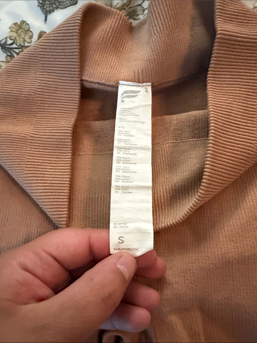 Fabletics Ribbed Bike Shorts in Rust - Picture 2 of 2